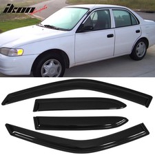 Fits 98-02 Toyota Corolla Window Visors Acrylic Sun Rain Deflector Guard 4pc Set Fits 98-02 Toyota Corolla Window Visors Acrylic Sun Rain Deflector Guard 4pc Set