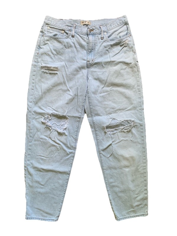 Madewell Women’s The Slouchy Boy Jean Lightwash Distressed Size 29