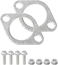 2 PCS Car Exhaust Gasket,2.5" 2-Bolt Exhaust Flange Gasket Replacement Oem#120-0