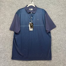 Callaway Polo Shirt Mens Large Blue Opti-Dri Stretch Golf Performance Jersey NEW