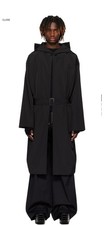 RICK OWENS Black Hollywood Hooded Robe Coat