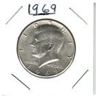 1969 KENNEDY HALF 40% SLVR JUST UNDER UNCIRCULATED
