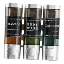 Shampoo and Conditioner Dispenser,Shower Dispenser 3 Chamber No Drill Wall
