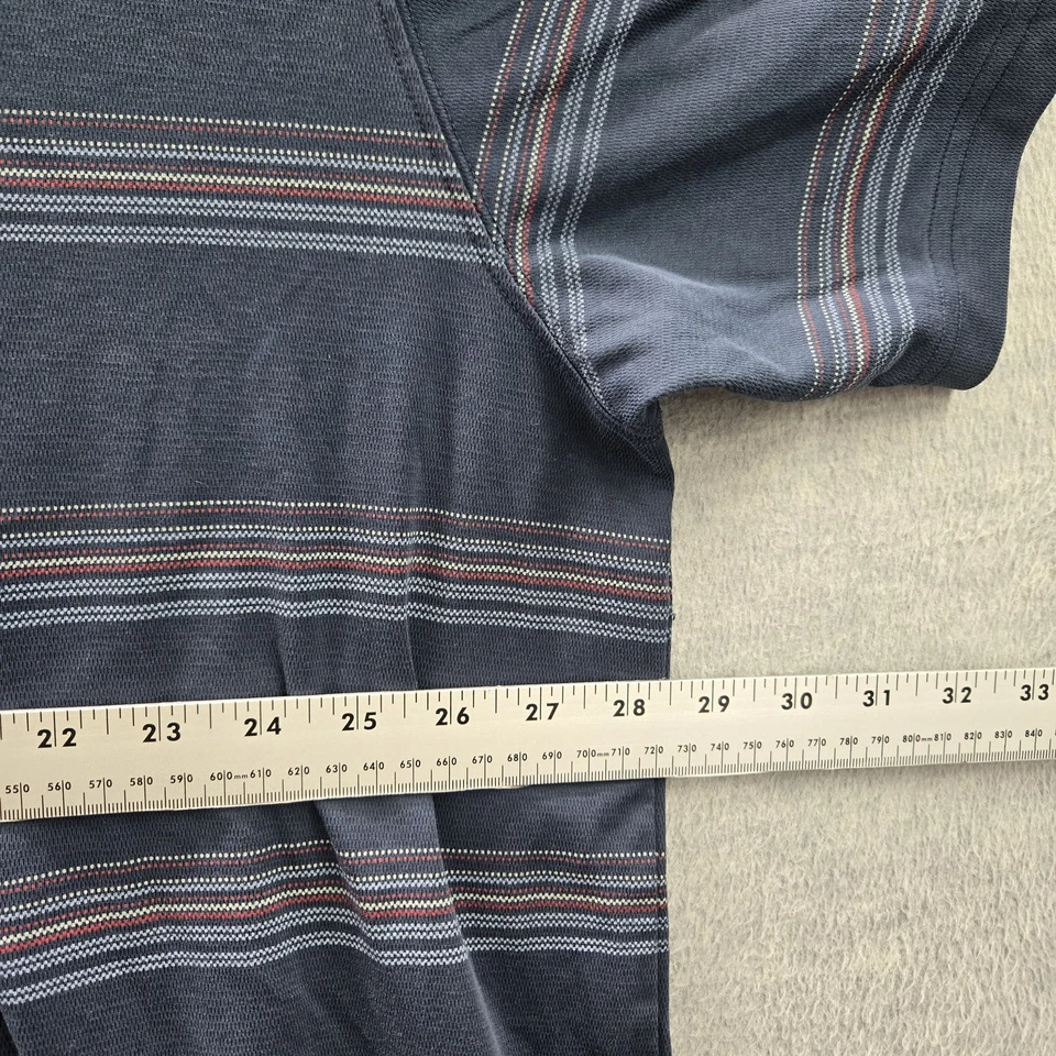 Polo de hombre The Foundry Supply Co 3XL azul a rayas botón manga corta Foto 3 de 4