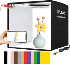 Foldable Photo Box Portable Studio Kit 12 Background Colors LED Dimmable Photogr