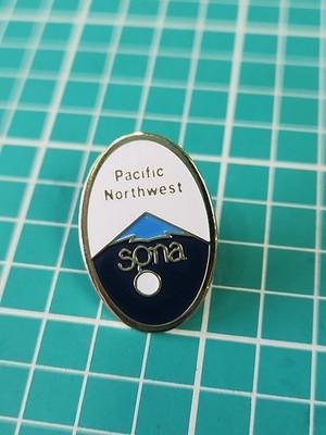 Vtg Pacific Northwest Sona Logo Gold Tone Lapel Pin
