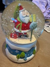 New Old Stock Vintage Holiday Santa Musical Snow Globe
