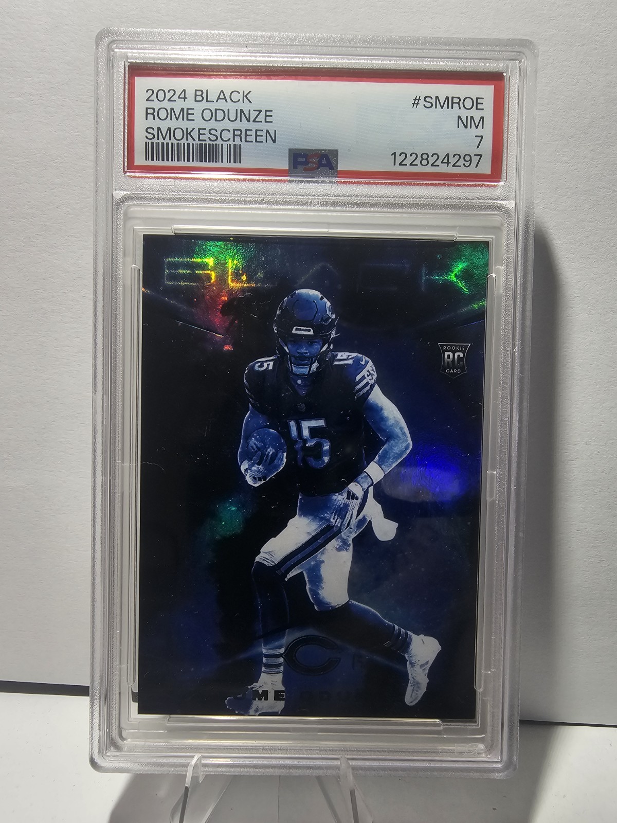 2024 Rome Odunze Panini Black Smokescreen SSP #SM-ROE Rookie RC Chicago Bears