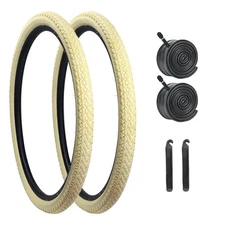 26 Inch Bike Tires, 26x2.125 Bike Tire Folding Beach Cruiser Tires Cream with...