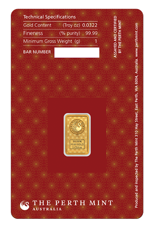 2025 Australia Perth Mint Lakshmi Diwali 1 Gram Gold Bar In Assay