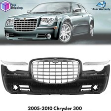 Front Bumper Cover Paintable Grille Assembly Kit For 2005-2010 Chrysler 300