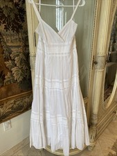 Ralph Lauren White Long dress woman  s size 8 Cotton Tiered Lined Pristine