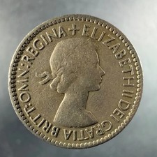 1953 Great Britain Sixpence Elizabeth II Copper-Nickel Sharp Features