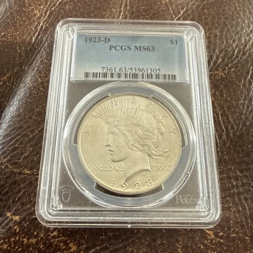 1923-D Peace Silver Dollar $1 PCGS MS63 – Original Luster – Key Denver Issue