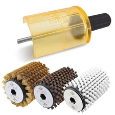  100mm Roto Brush Ski Wax Kit SnapOut Quick-Change Axle 3 Brushes (Brass, 