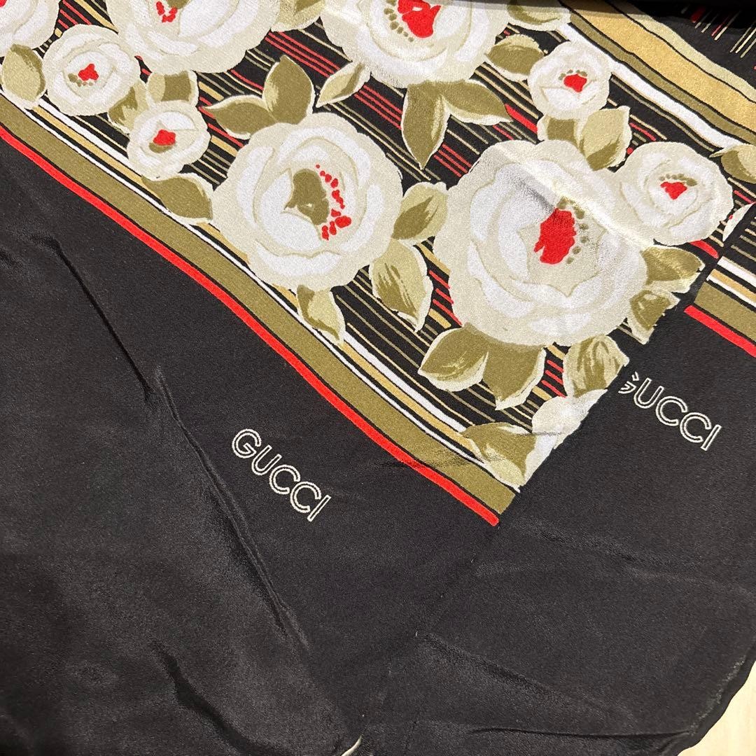 Vintage Old GUCCI Large Silk Rectangular Scarf Sh… - image 6
