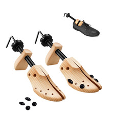 One Pair 2-way Wooden Adjustable Shoe Stretcher for Men Women Size 9-13 BA