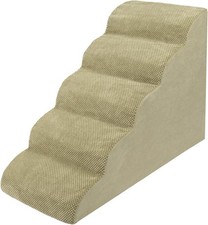 5 Tier Foam Dog Stairs With Non Slip Removable Cover for High Bed Couch Window