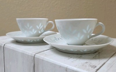 Set of 2 Arabia Finland Friedl Holzer Kjellberg Demitasse Cup Saucer Rice Grain