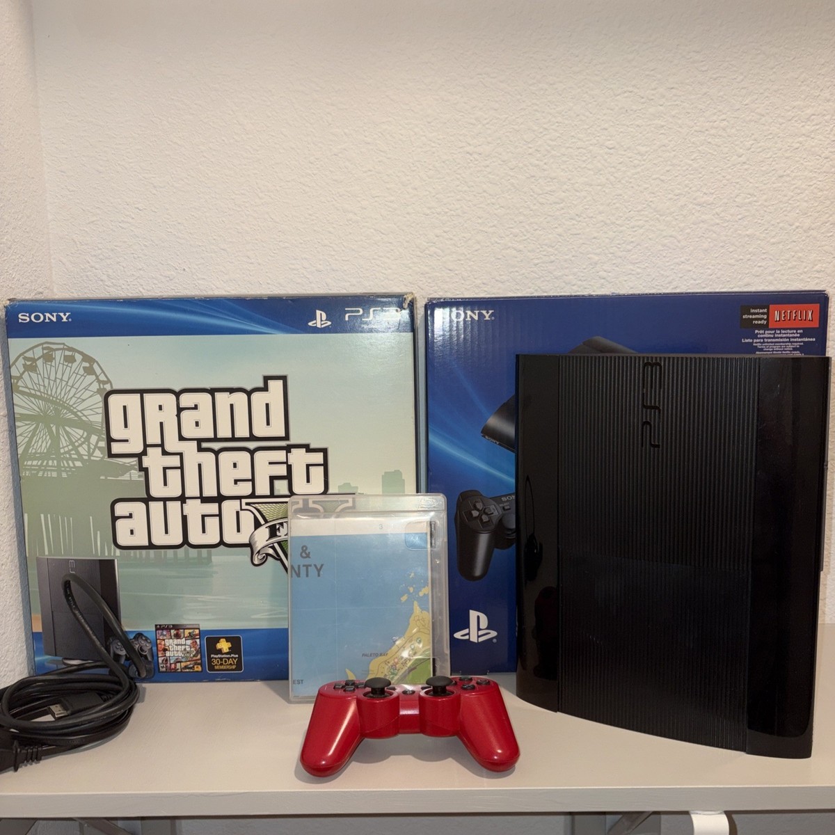 ps3 500gb + ソフト5本 PS3 PlayStation 3 Super Slim 500gb GTAV Special Edition CIB Bundle