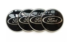 4pcs For Ford Wheel Center Stickers 54mm Hub Rim Stickers Emblem Badge Black