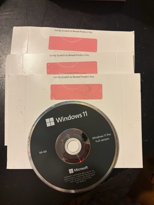Windows 11 Pro 64 Bit OEM Full Version Installation DVD Set (x3) w/ Product Keys