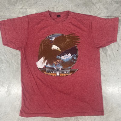 Doobie Brothers Shirt Band Tee Eagle Wings Red  Vintage Tultex Men s Large