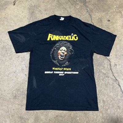 Funkadelic T-Shirt Medium Black Mens Maggot Brain World Tour 2017 Band Merch Y2K