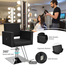 Hairdressing Cutting Chair Salon Stool Barber Swivel Hydraulic Lift Leather