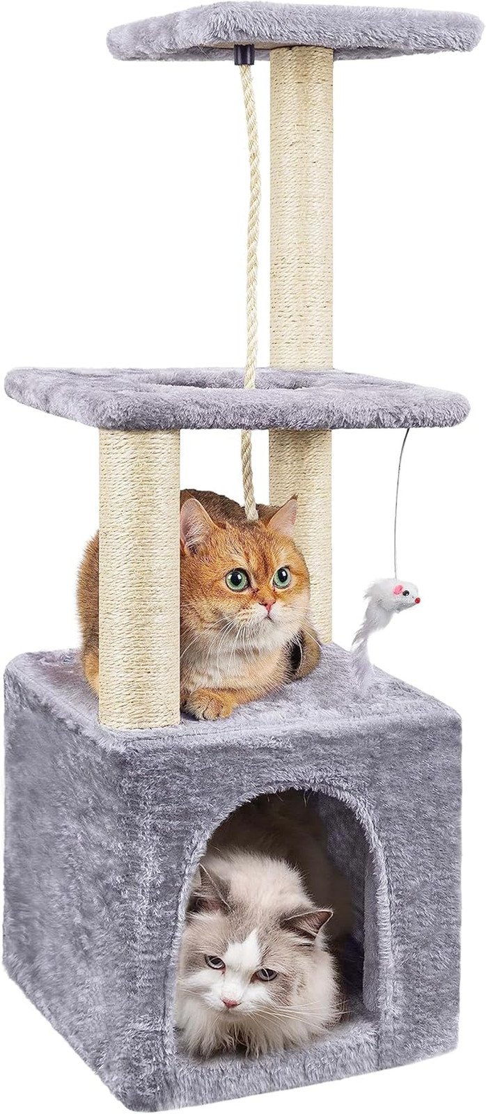 Cat Scratching Post, 90Cm Cat Tree for Indoor Cats Multi-Level Stable Cat Tower