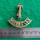 WW1 4th Territorial Middlesex Regiment Shoulder Title Badge - British Infantry