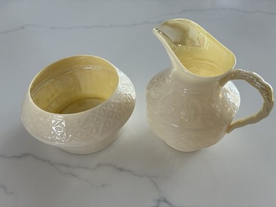 Belleek Ireland Creamer Sugar Set Vintage Blackthorn House Cork