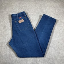 Vintage Wrangler Jeans Womens 28x31 High Waisted Straight Blue Denim Made In USA