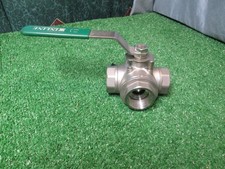 INLINE 1 1/4" NPT Stainless Steel In-Line Ball Valve Brand New QTY of 2 