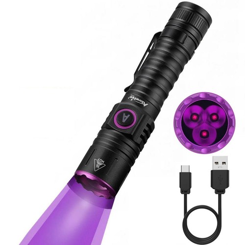 SV103 365nm UV Flashlight 10W Type C USB Rechargeable Black Light Money Detec...