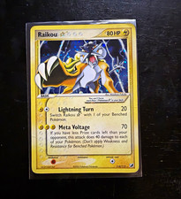 Pok&eacute;mon Raikou Gold Star Holo Ultra Rare 114/115 EX Unseen Forces 2005 80