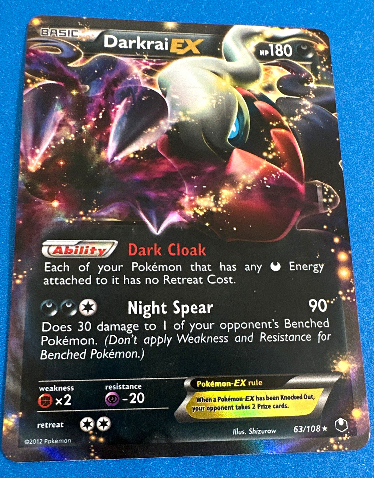 Pokemon TCG Darkrai EX 63/108 Dark Explorers Ultra Rare Holo 180 HP