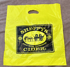Vintage Sheppy's Cider Carrier Bag Yellow Somerset Farmhouse Cider Rare