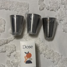 Dose Stainless Steel Shot Glasses Set of 4 Silver Unisex Adults Four-Piece Set