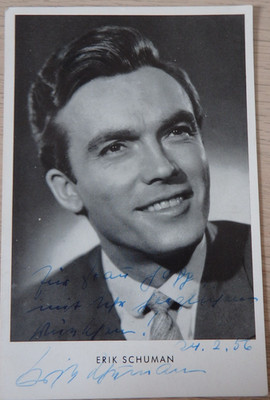 Autogramm Schauspieler Erik Schuman bzw.  Erik Schumann 24.2.56 (124904)