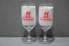 2x Cruzcampo Chalice Beer Glass Goblet One Pint 20oz Nucleated New 2022 CE M22