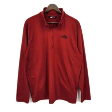 The North Face Mens Tech Glacier 1/4 Zip Pullover Fleece Red Size Large