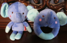 Fisher Price blue elephant plush combo RARE