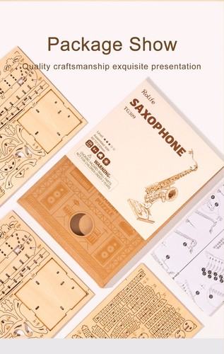 3D Holzpuzzle. Original Rolife. Musikinstrumente Schlagzeug-Kit 246-teilig - Bild 8 von 9