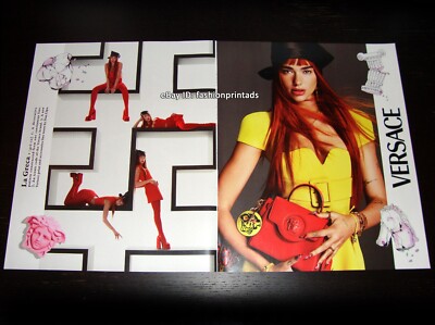 VERSACE 2-Page PRINT AD Fall 2021 DUA LIPA La Greca MERT ALAS & MARCUS PIGGOTT
