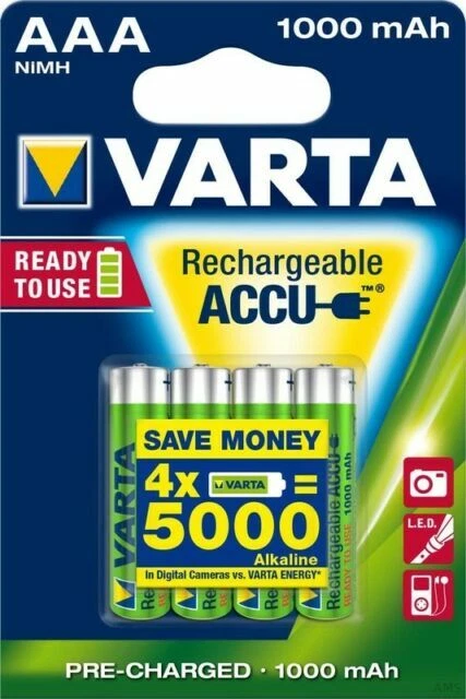 Piles rechargeables AAA VARTA pour équipement audio et vidéo