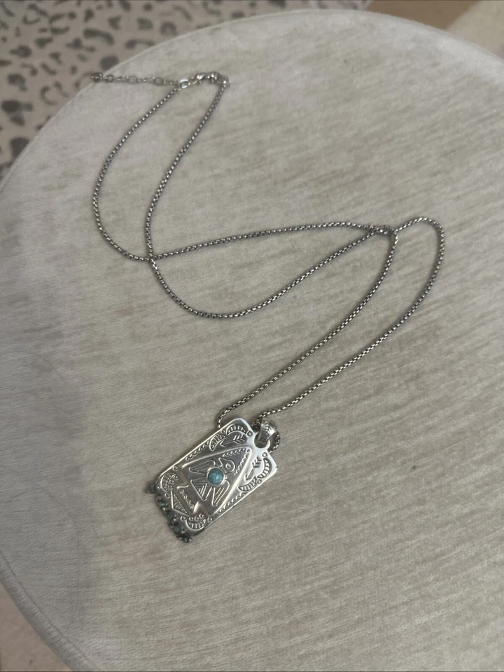Brighton Southwest Convertible Sueño Plata Y Turquesa Colgante Collar Largo Foto 2 de 4