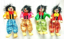 Wooden Retro Pull string puppet Clowns Children Kids Marionette Christmas Gift