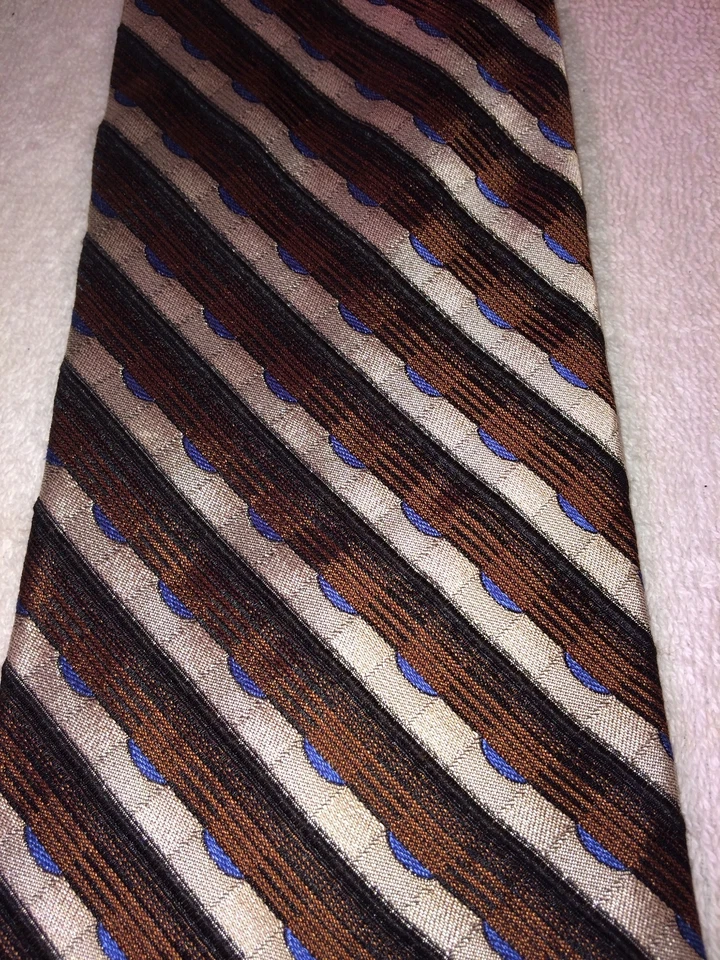 STAFFORD CORBATA HOMBRE MARRÓN CON GRIS Y AZUL 4 X 60 Foto 3 de 4