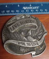 Vintage 1978 Harley-Davidson Belt Buckle Live To Ride 75th Anniversary